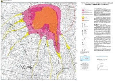 Merapi Hazard Zone Map - 2011